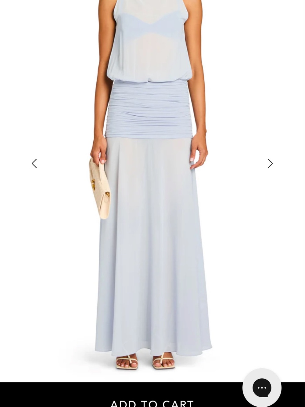 SER.O.YA Light Blue Maxi Dress with Ruched Waist